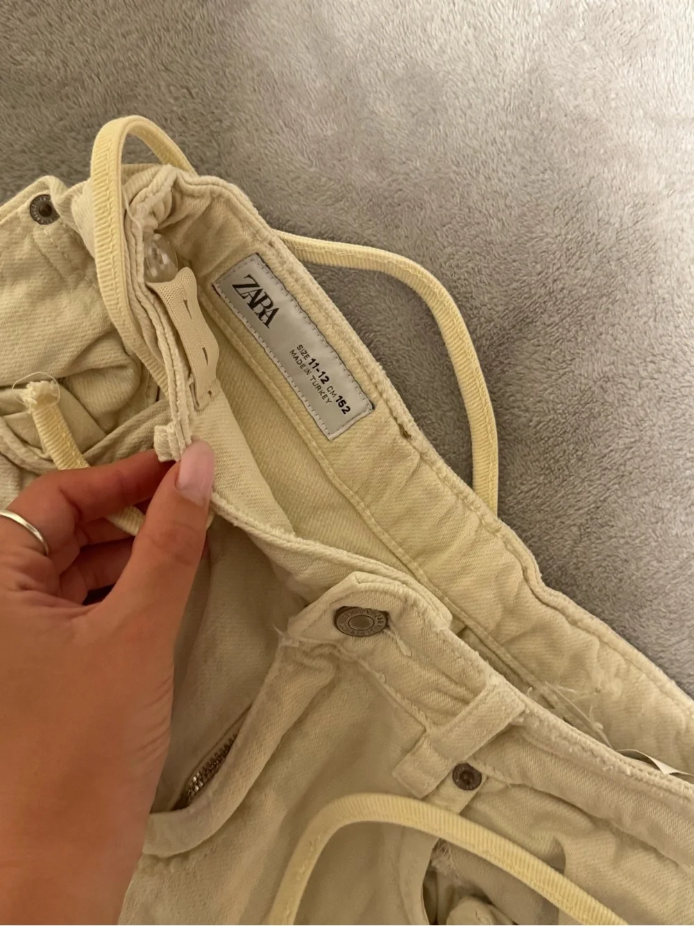 Zara Cream High-Rise Wide Trousers